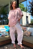 Izi Cheesecloth Button Tee Ballet Blush